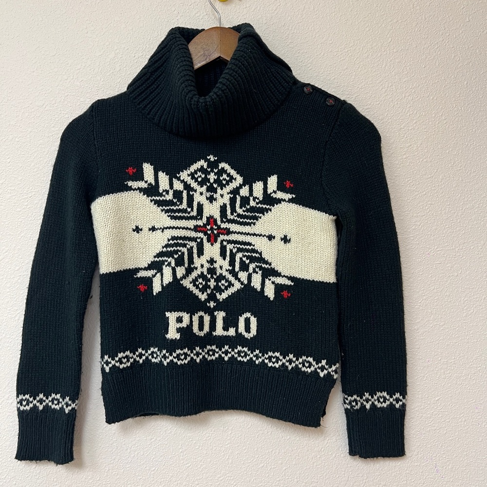 Polo RALPH LAUREN Kids S/P 7 KNIT Sweater SNOWFLAKE Unisex Boys Girls FAIRISLE